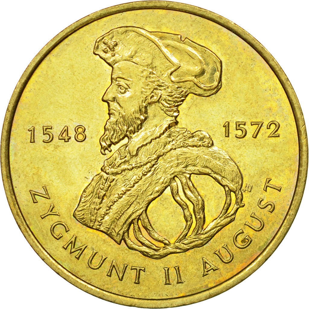 Coin, Poland, 2 Zlote, 1996, AU(55-58), Brass, KM:306