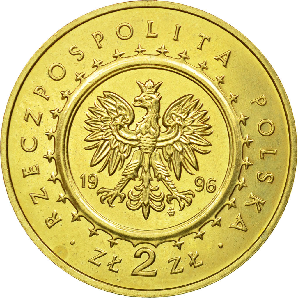 Coin, Poland, 2 Zlote, 1996, Warsaw, EF(40-45), Brass, KM:313