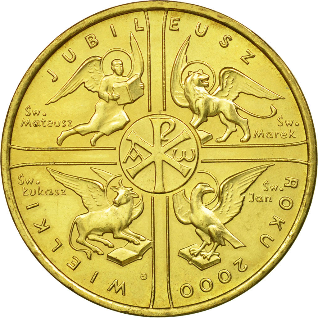 Coin, Poland, 2 Zlote, 2000, Warsaw, AU(55-58), Brass, KM:376