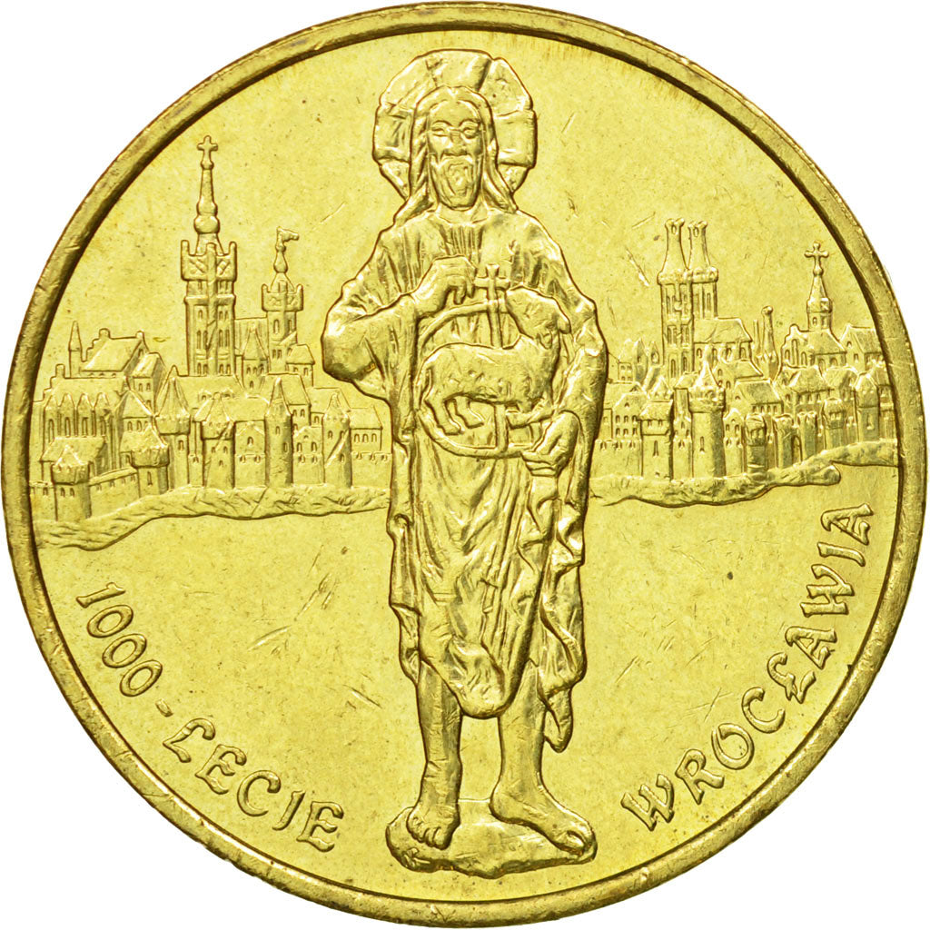 Coin, Poland, 2 Zlote, 2000, Warsaw, AU(55-58), Brass, KM:389