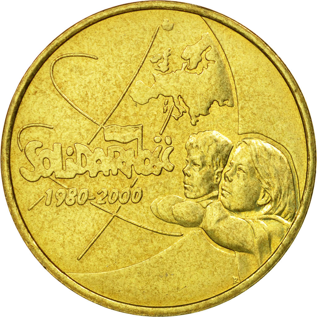 Coin, Poland, 2 Zlote, 2000, Warsaw, EF(40-45), Brass, KM:394