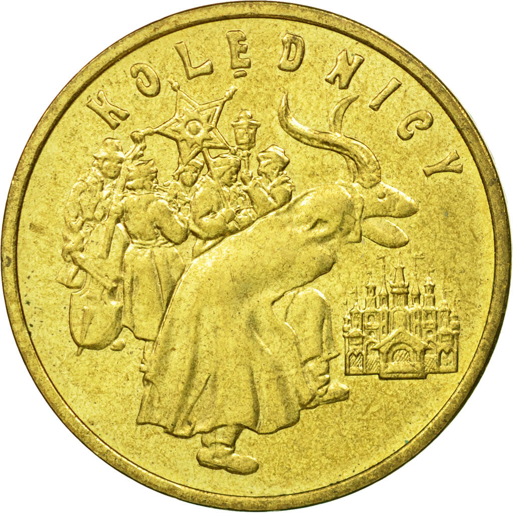 Coin, Poland, 2 Zlote, 2001, Warsaw, EF(40-45), Brass, KM:422