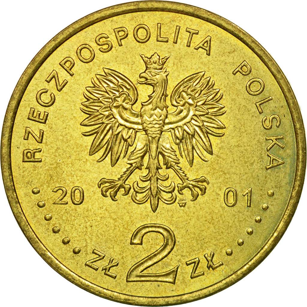 Coin, Poland, 2 Zlote, 2001, Warsaw, EF(40-45), Brass, KM:422