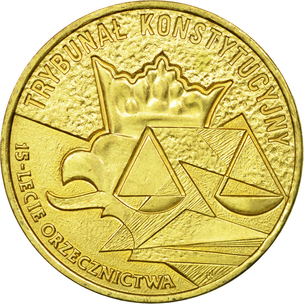 Coin, Poland, 2 Zlote, 2001, Warsaw, AU(55-58), Brass, KM:412