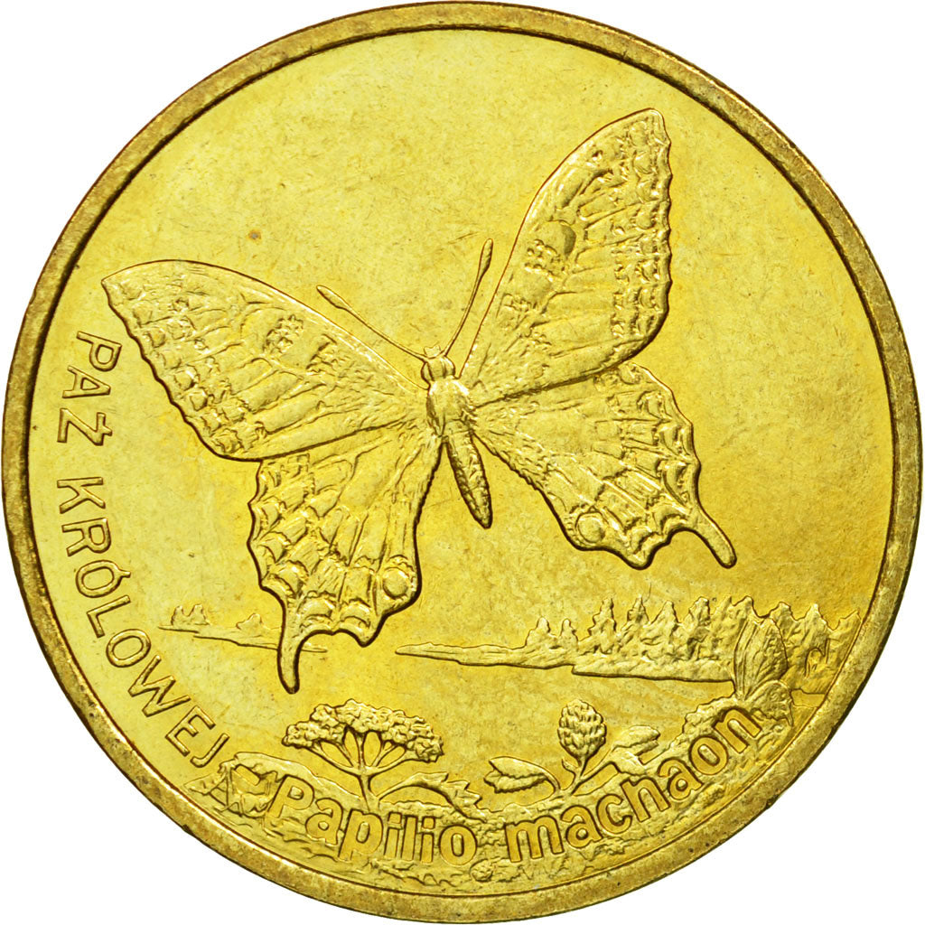 Coin, Poland, 2 Zlote, 2001, Warsaw, AU(55-58), Brass, KM:414