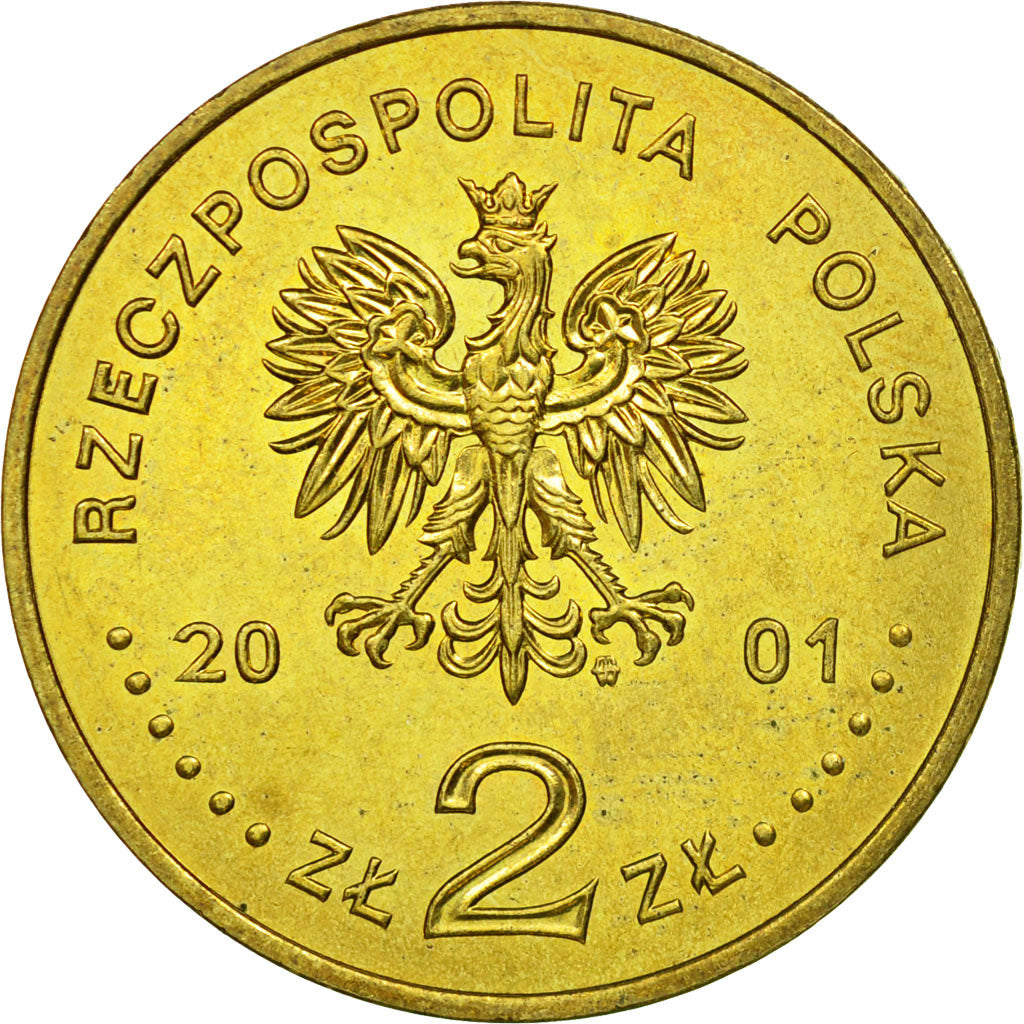Coin, Poland, 2 Zlote, 2001, Warsaw, EF(40-45), Brass, KM:418