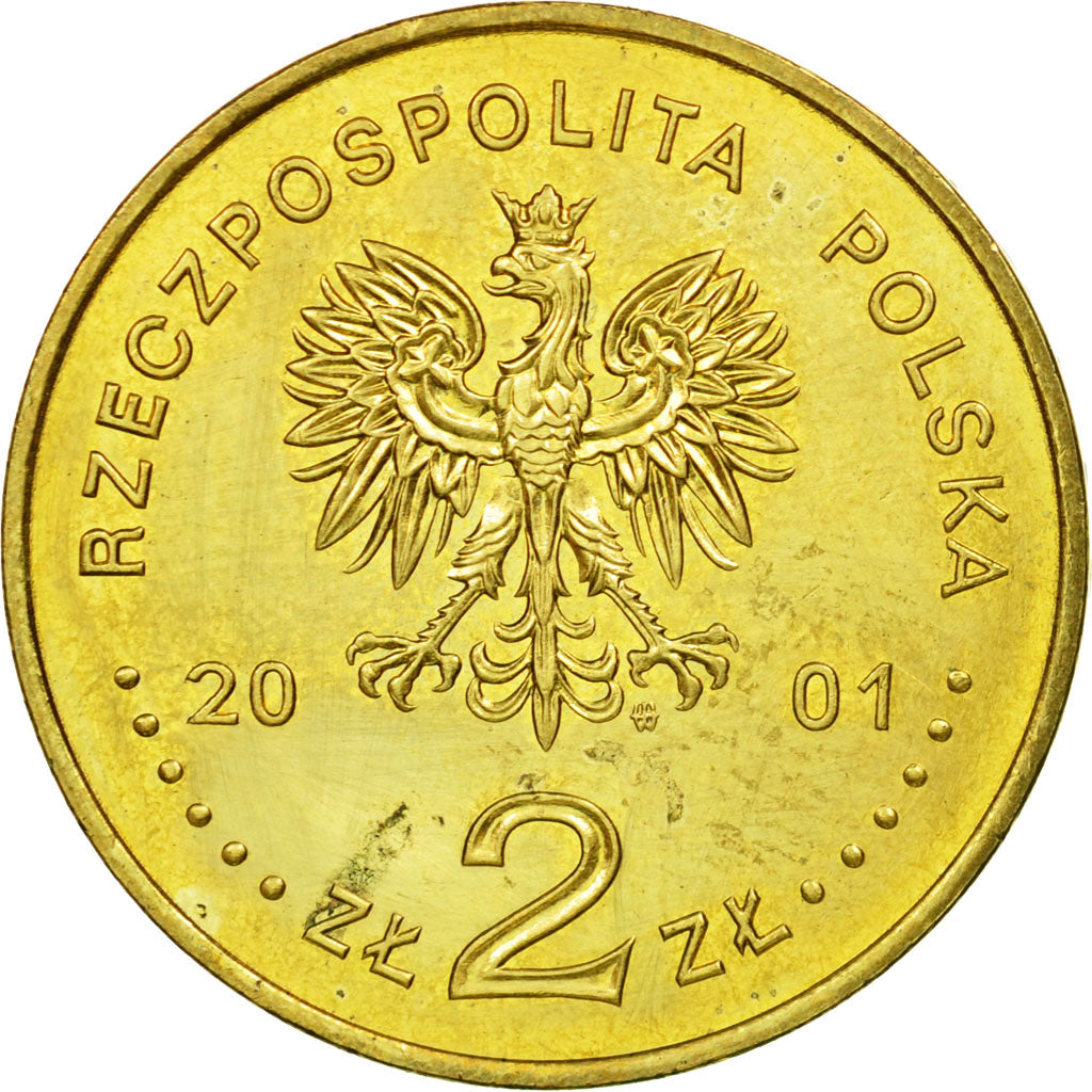 Moneta, Polonia, 2 Zlote, 2001, Warsaw, SPL-, Ottone, KM:421