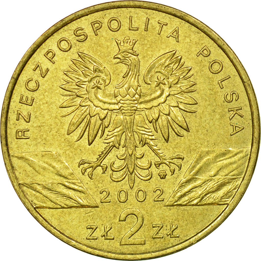 Münze, Polen, 2 Zlote, 2002, Warsaw, SS, Messing, KM:427