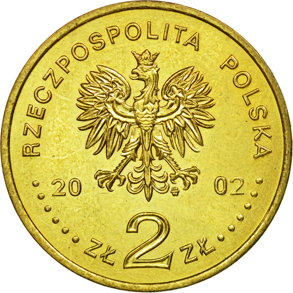 Coin, Poland, 2 Zlote, 2002, Warsaw, EF(40-45), Brass, KM:439