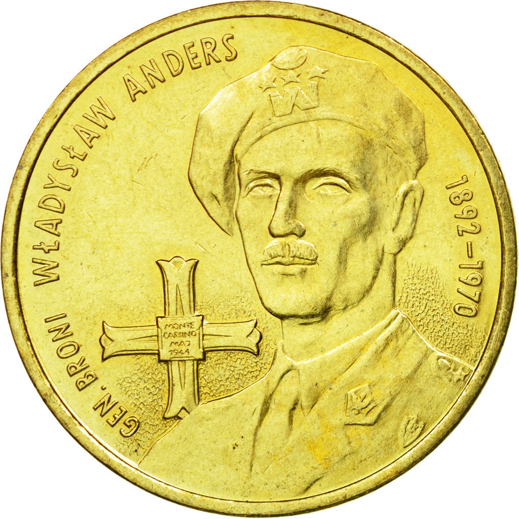 Coin, Poland, 2 Zlote, 2002, Warsaw, EF(40-45), Brass, KM:440