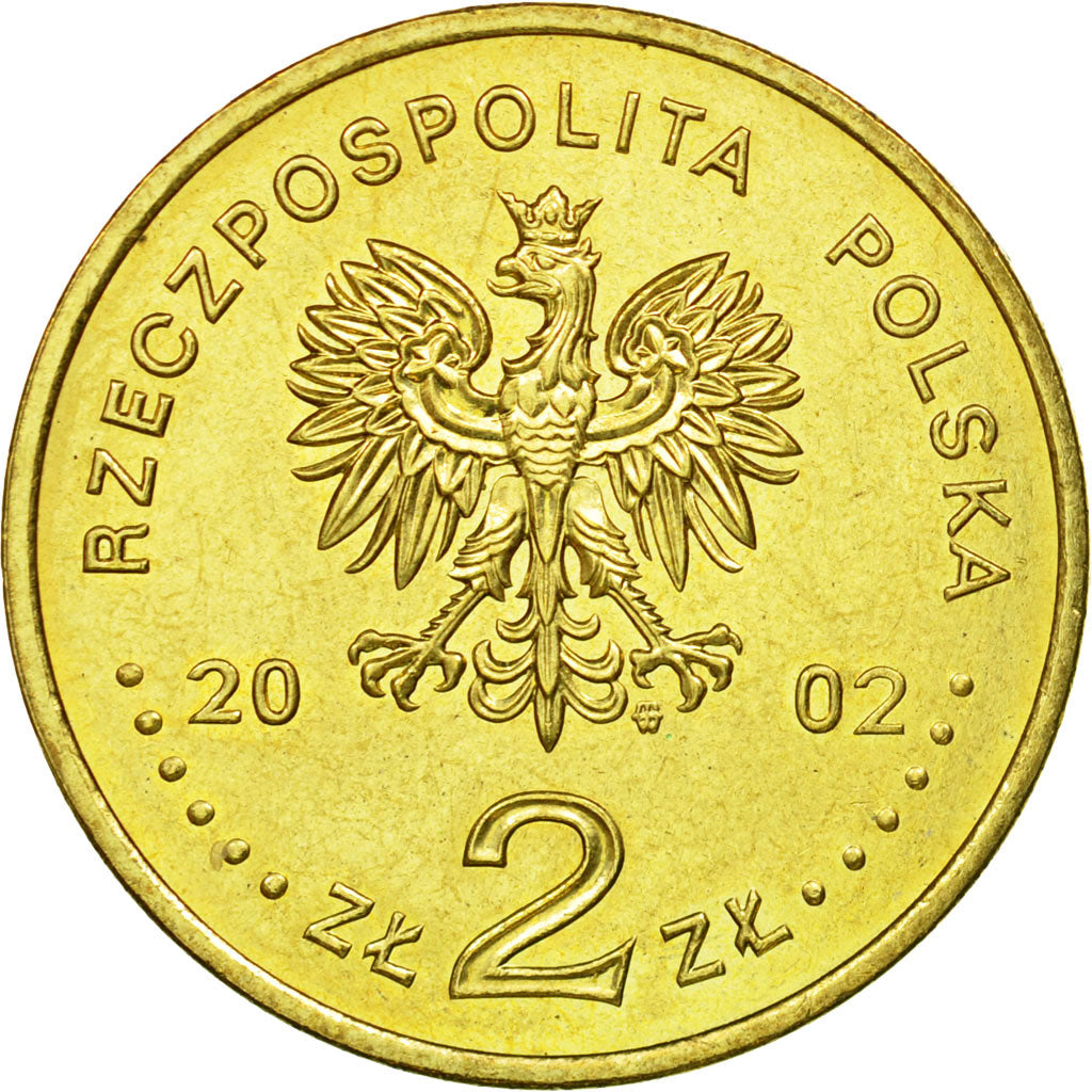 Coin, Poland, 2 Zlote, 2002, Warsaw, EF(40-45), Brass, KM:440