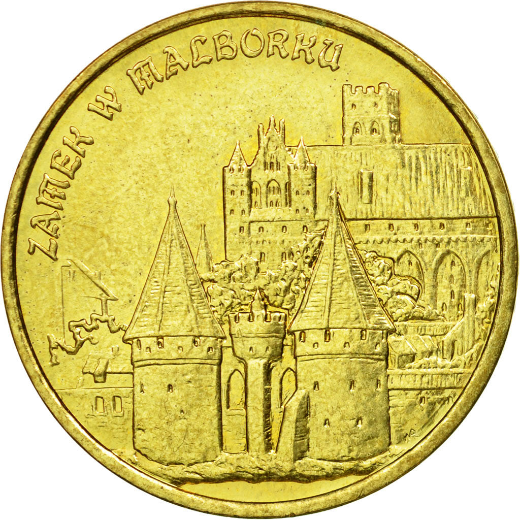 Coin, Poland, 2 Zlote, 2002, Warsaw, AU(55-58), Brass, KM:443