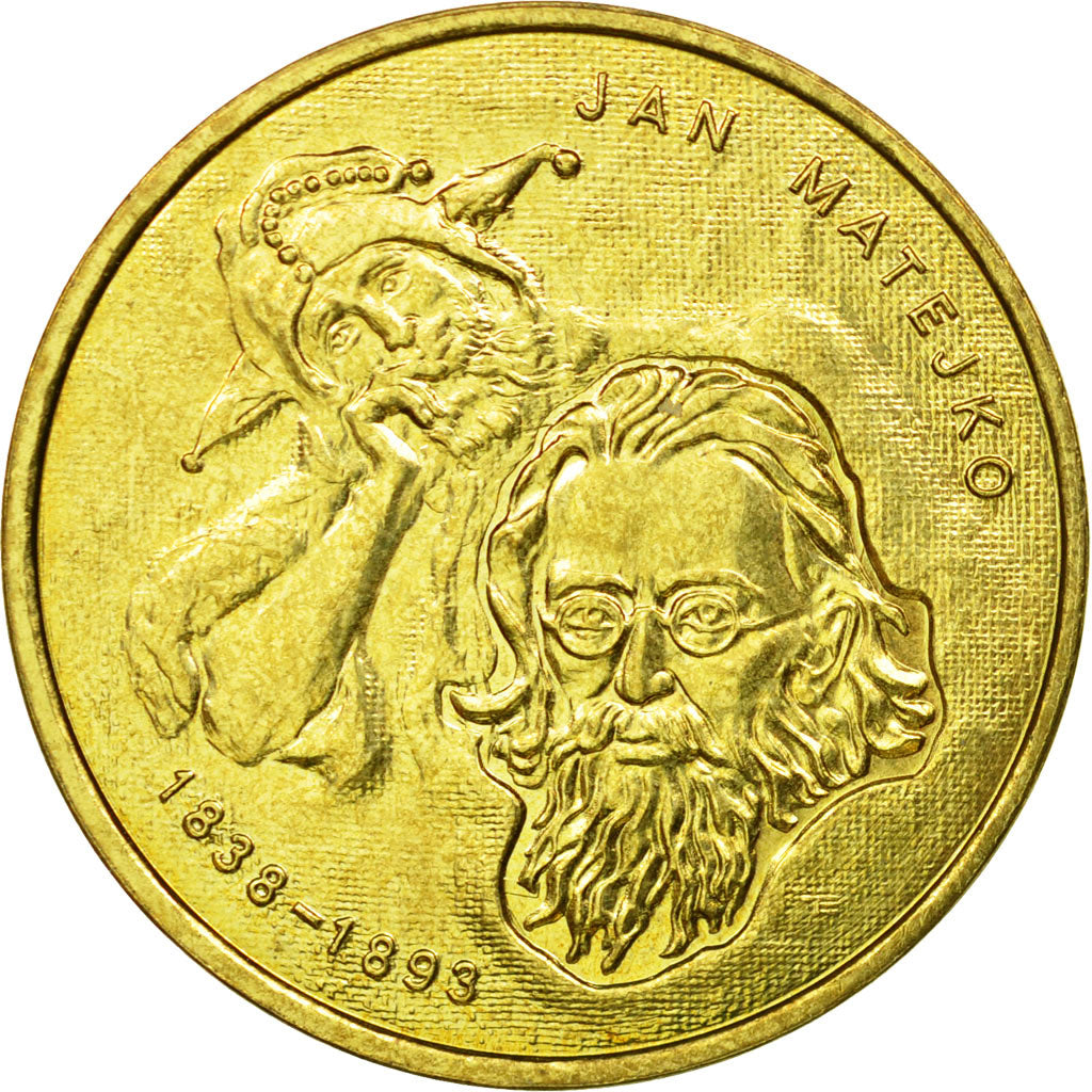 Coin, Poland, 2 Zlote, 2002, Warsaw, AU(55-58), Brass, KM:444