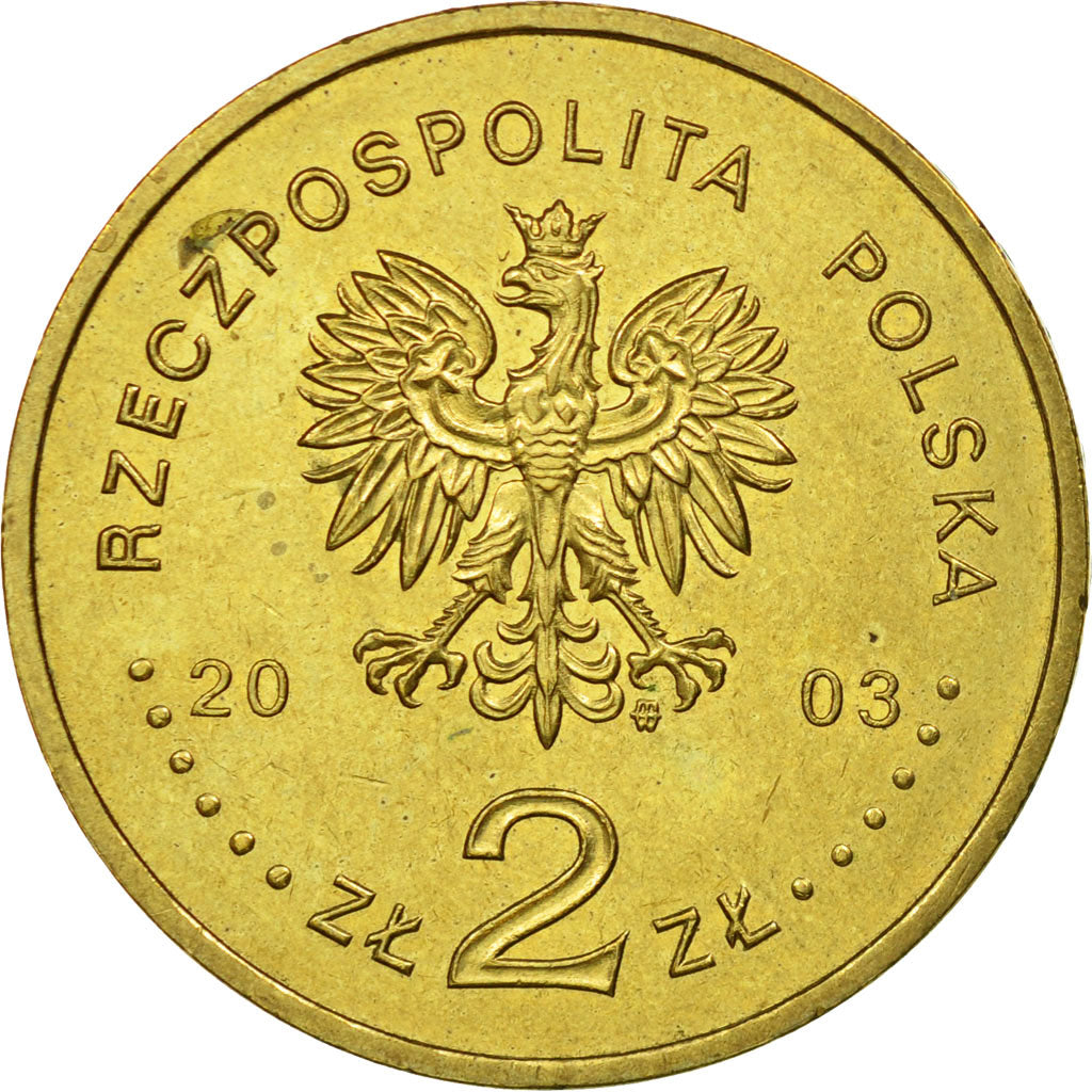 Coin, Poland, 2 Zlote, 2003, Warsaw, EF(40-45), Brass, KM:451