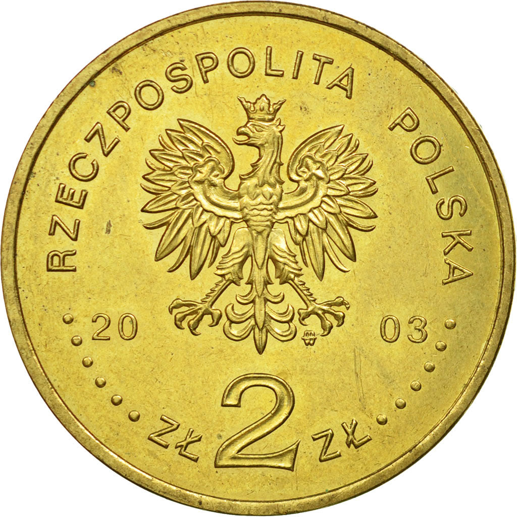 Coin, Poland, 2 Zlote, 2003, Warsaw, EF(40-45), Brass, KM:455