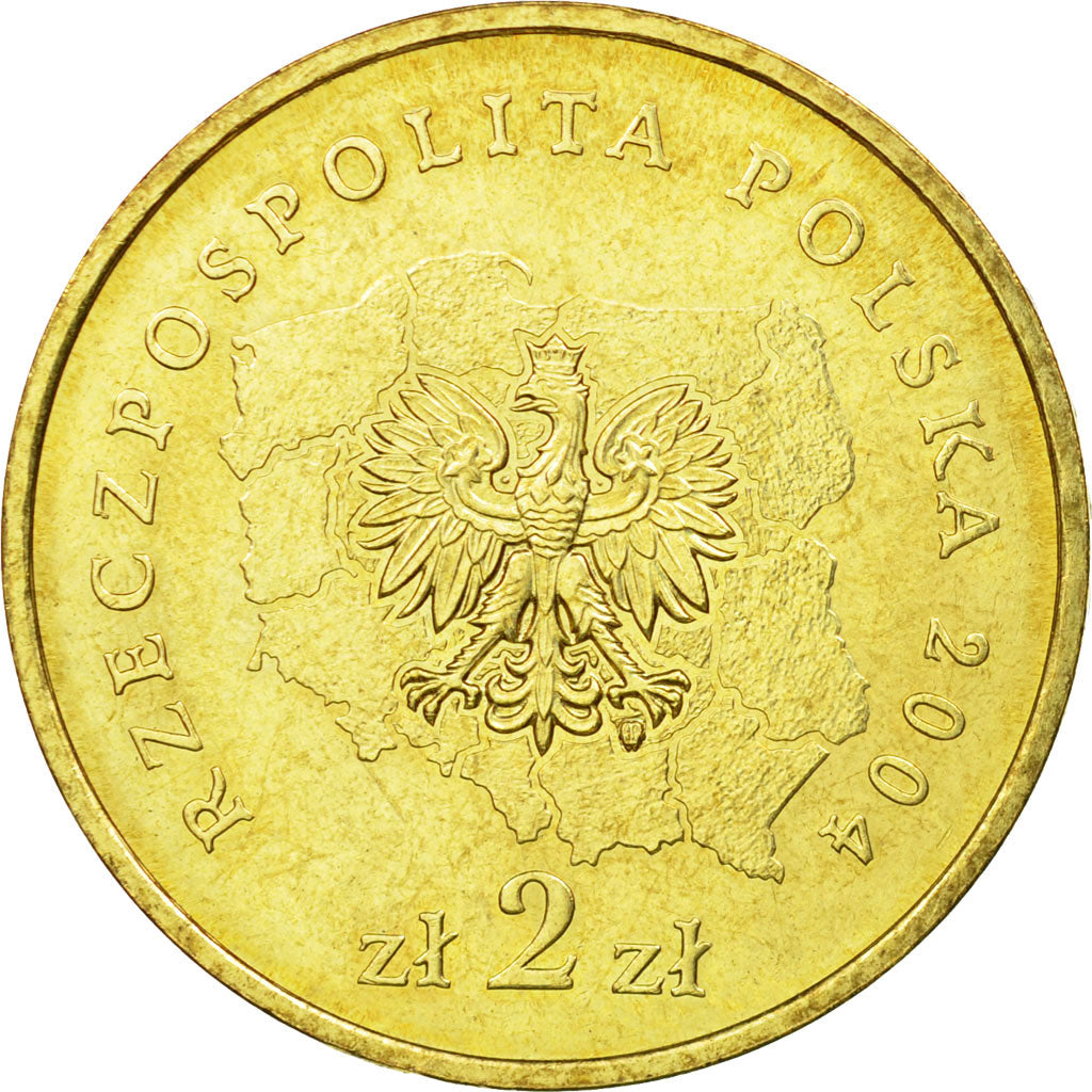 Münze, Polen, 2 Zlote, 2004, Warsaw, SS, Messing, KM:484