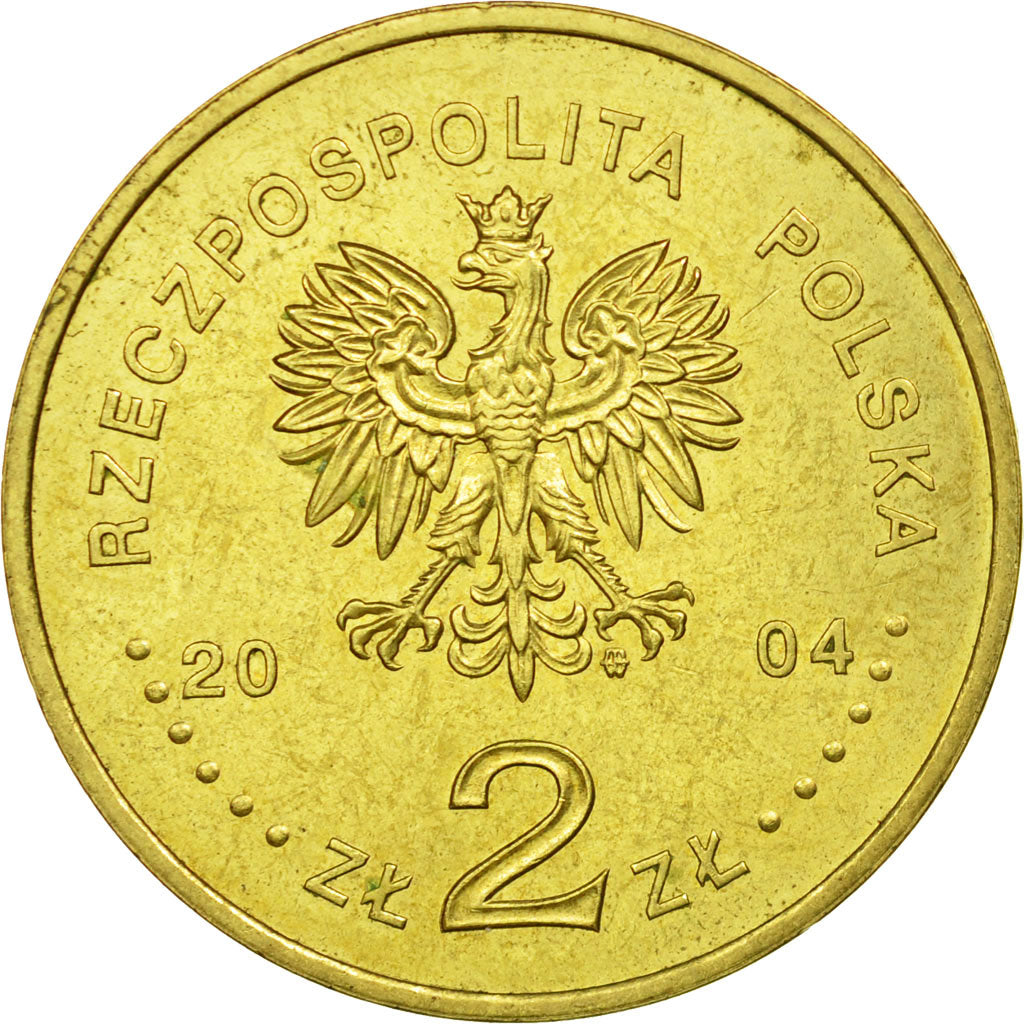 Coin, Poland, 2 Zlote, 2004, Warsaw, EF(40-45), Brass, KM:501