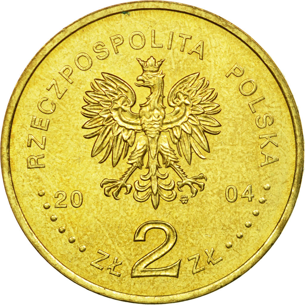 Coin, Poland, 2 Zlote, 2004, Warsaw, EF(40-45), Brass, KM:505