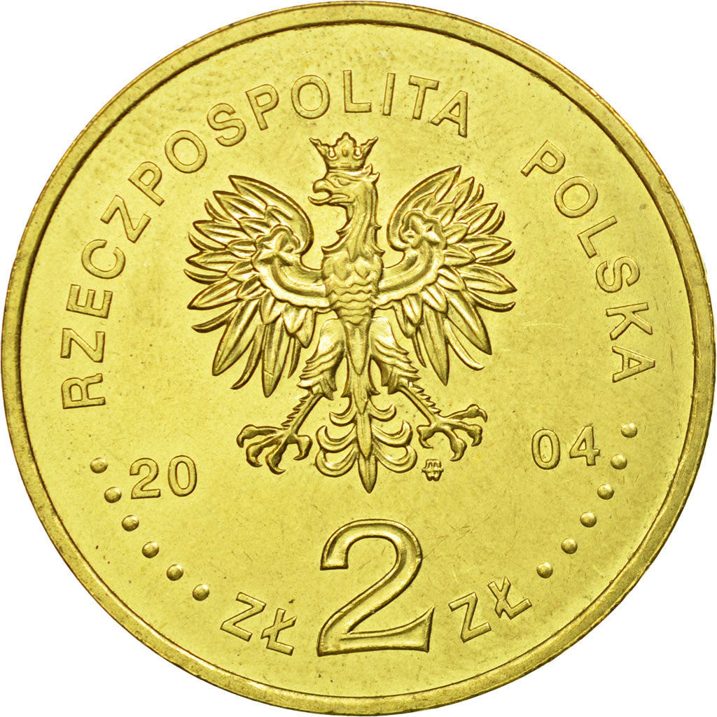 Coin, Poland, 2 Zlote, 2004, Warsaw, EF(40-45), Brass, KM:507