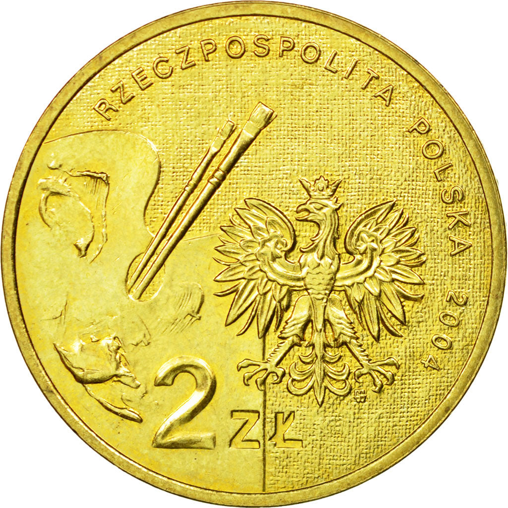 Coin, Poland, 2 Zlote, 2004, Warsaw, EF(40-45), Brass, KM:512