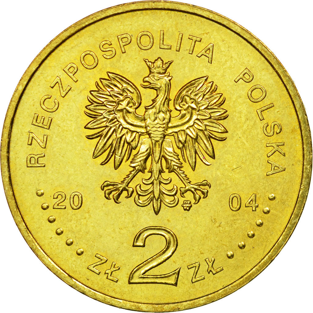 Coin, Poland, 2 Zlote, 2004, Warsaw, EF(40-45), Brass, KM:516
