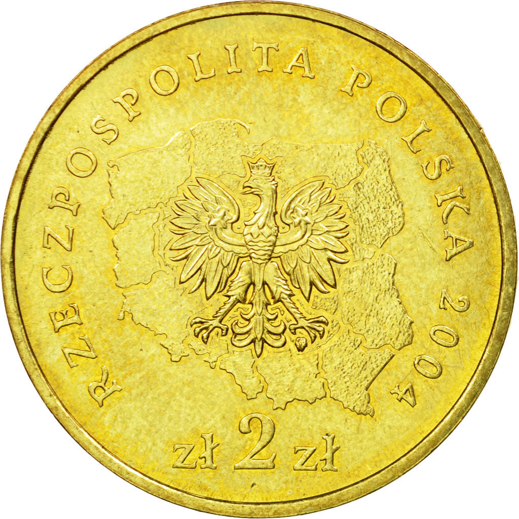 Coin, Poland, 2 Zlote, 2004, Warsaw, EF(40-45), Brass, KM:514
