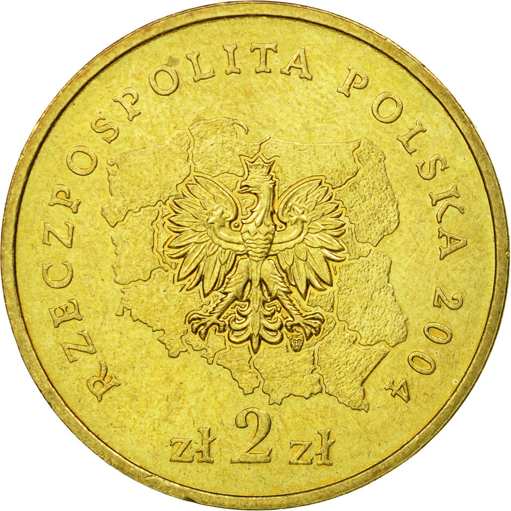 Coin, Poland, 2 Zlote, 2004, Warsaw, EF(40-45), Brass, KM:607