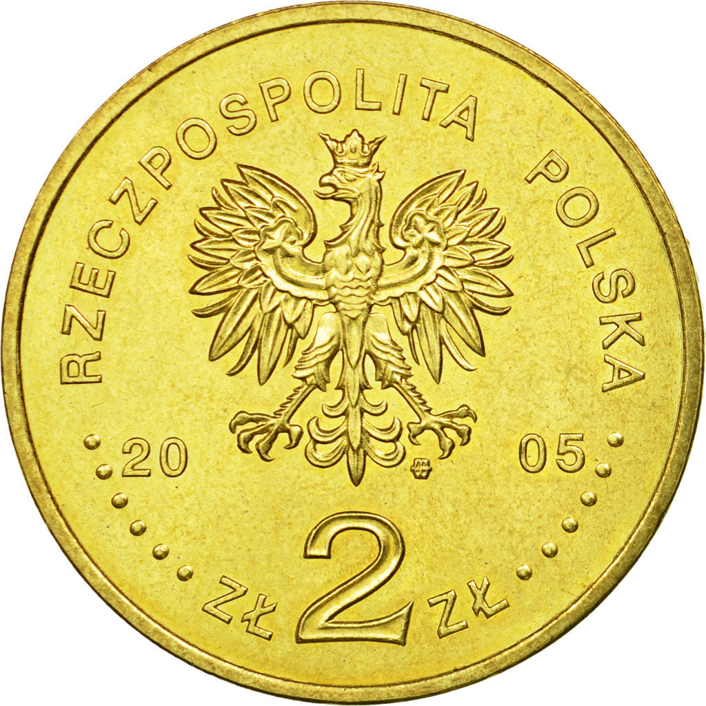 Coin, Poland, 2 Zlote, 2005, Warsaw, EF(40-45), Brass, KM:525