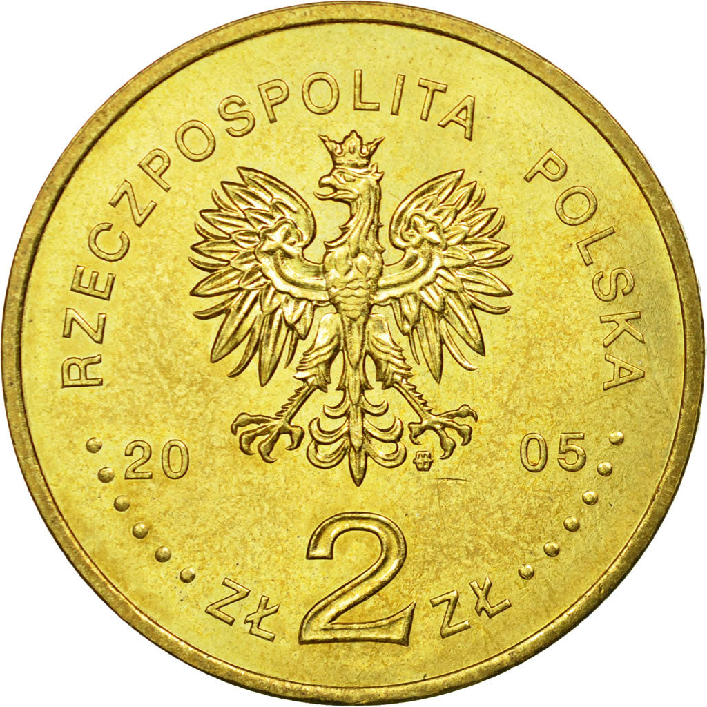 Coin, Poland, 2 Zlote, 2005, Warsaw, EF(40-45), Brass, KM:530