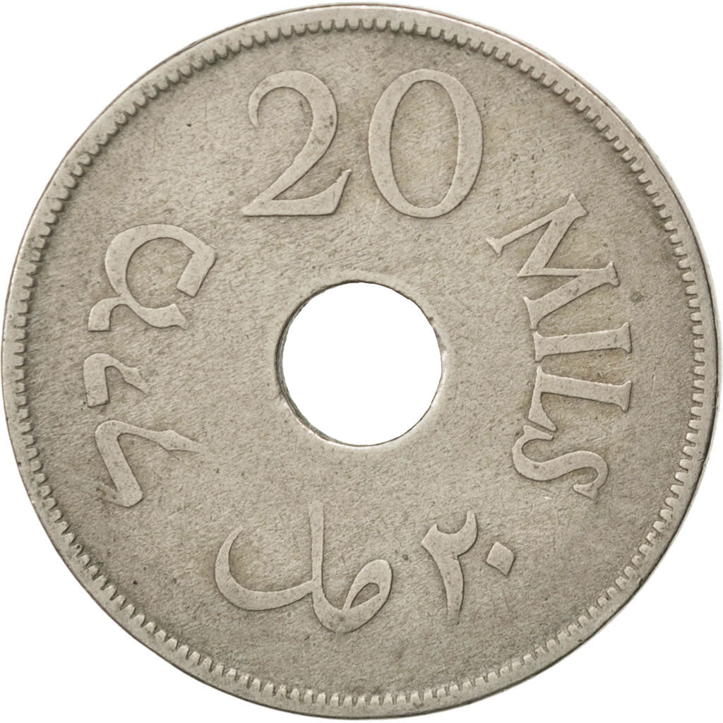 PALESTINE, 20 Mils, 1927, KM #5, VF(30-35), Copper-Nickel, 30.5, 10.93