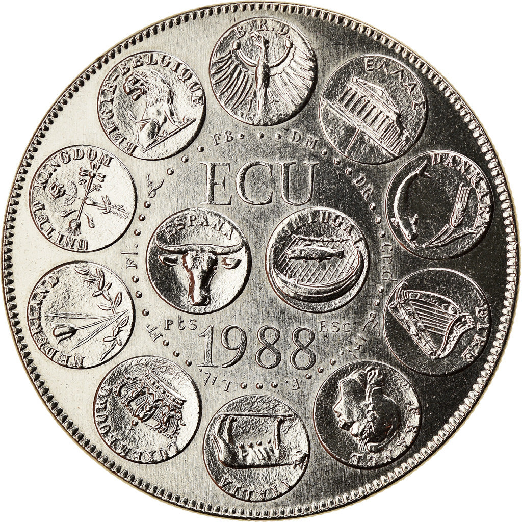 Francia, medaglia, Ecu Europa, Marianne, Politics, Society, War, 1988, Rodier