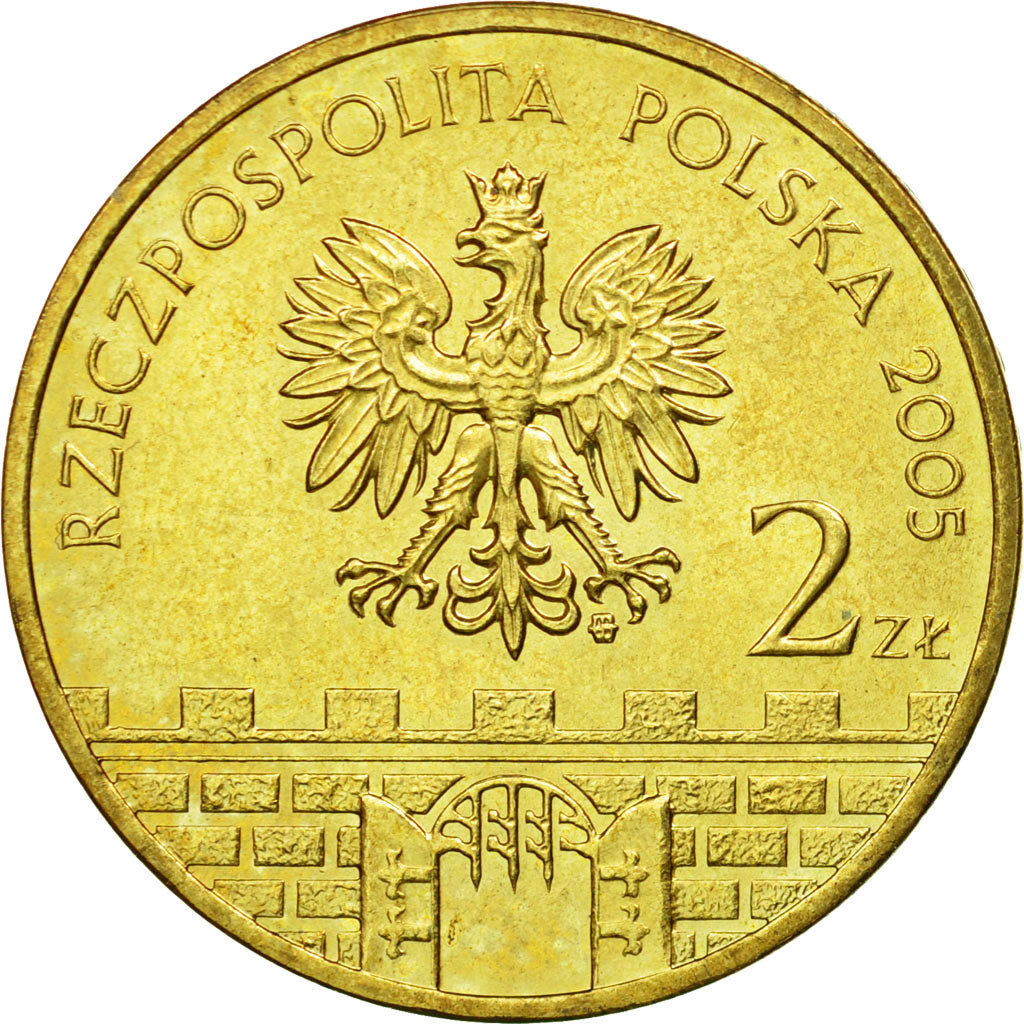 Münze, Polen, 2 Zlote, 2005, Warsaw, SS, Messing, KM:564