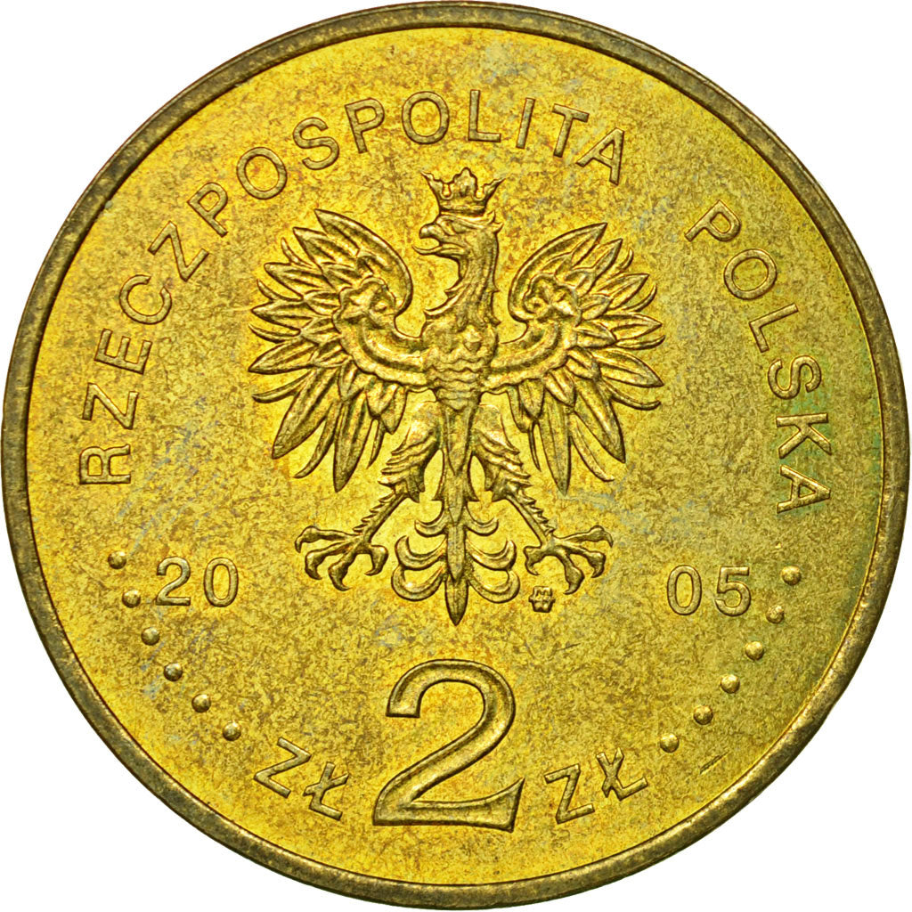 Coin, Poland, 2 Zlote, 2005, Warsaw, EF(40-45), Brass, KM:565
