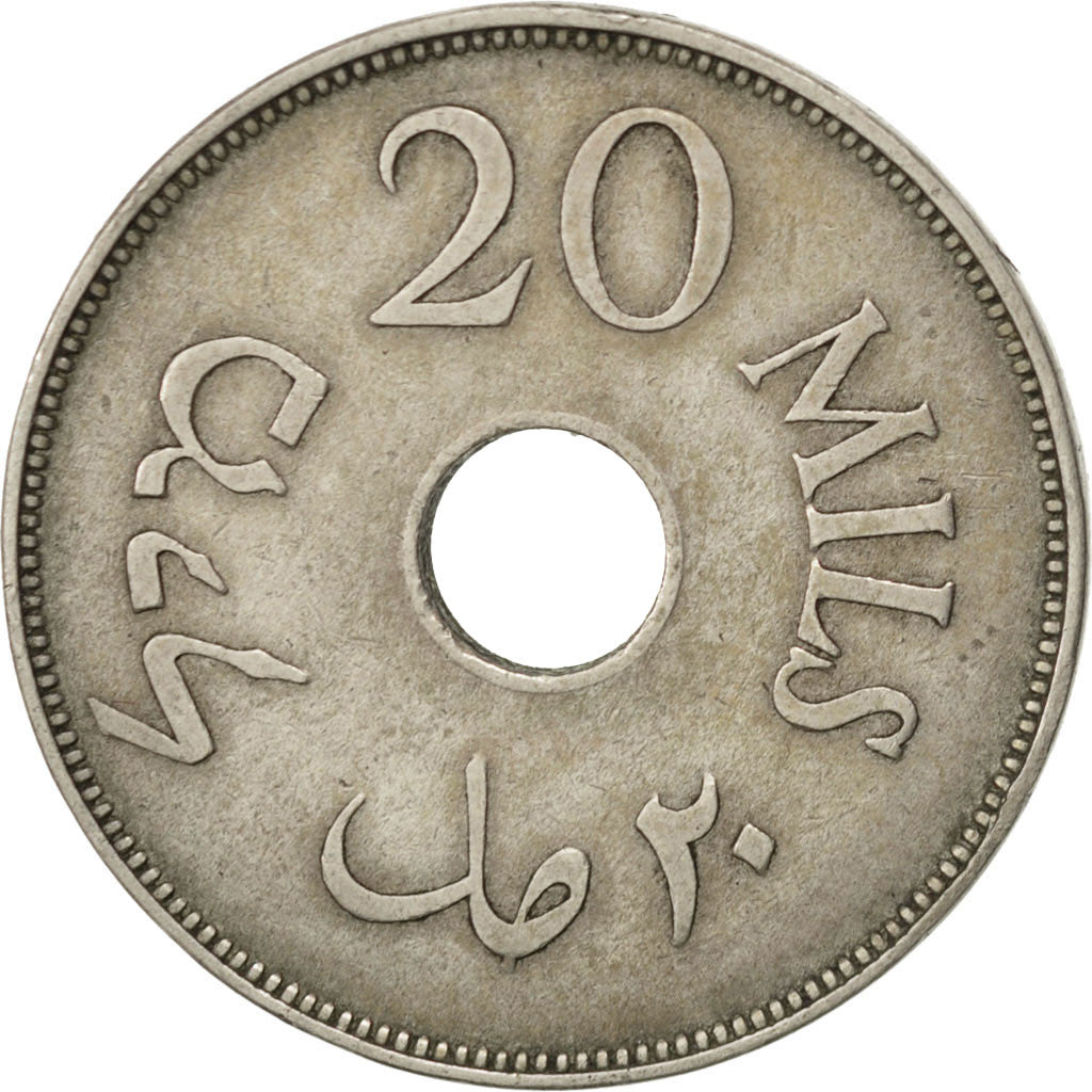 PALESTINE, 20 Mils, 1934, KM #5, EF(40-45), Copper-Nickel, 30.5, 11.12