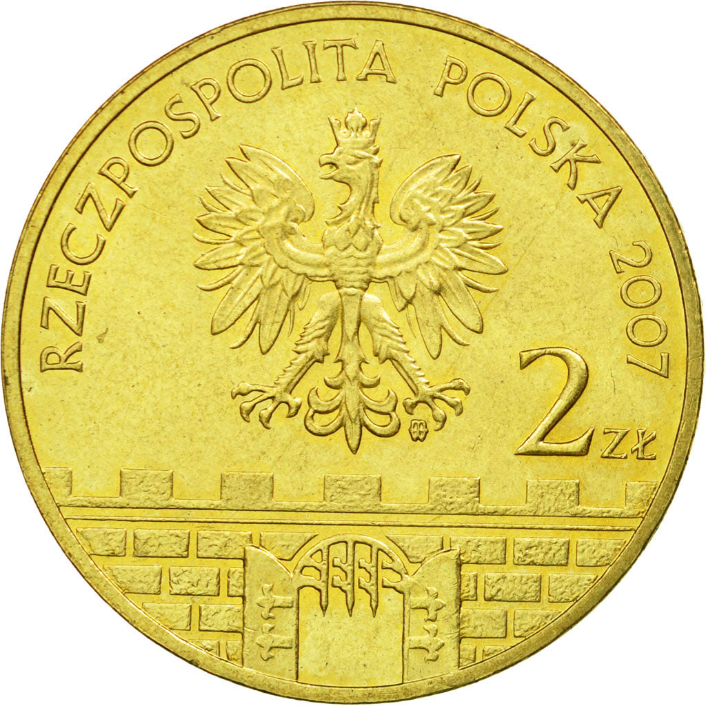 Coin, Poland, 2 Zlote, 2007, Warsaw, EF(40-45), Brass, KM:613