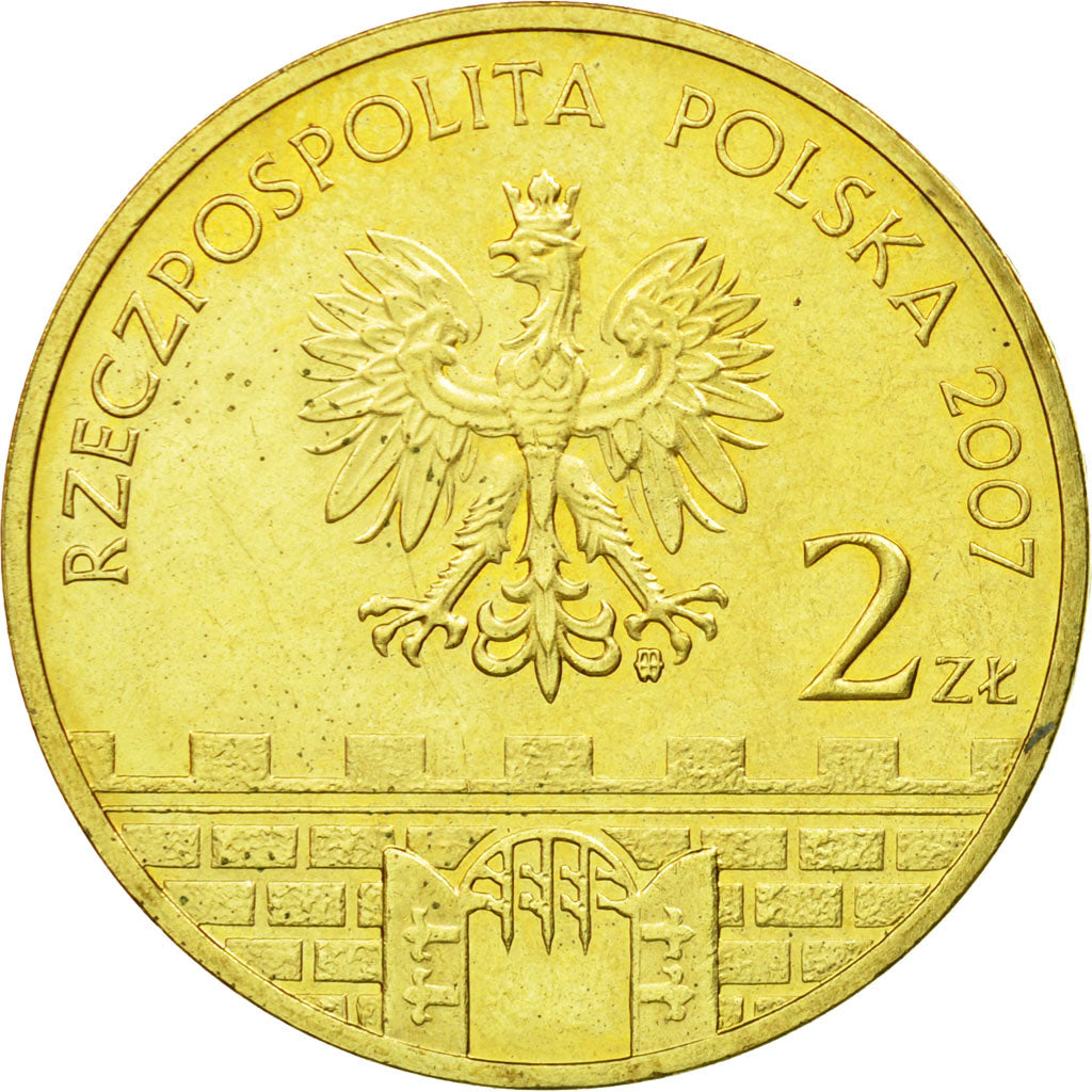 Coin, Poland, 2 Zlote, 2007, Warsaw, EF(40-45), Brass, KM:620