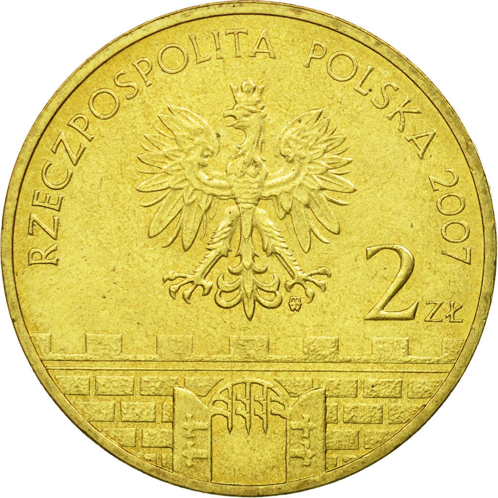 Coin, Poland, 2 Zlote, 2007, Warsaw, EF(40-45), Brass, KM:624