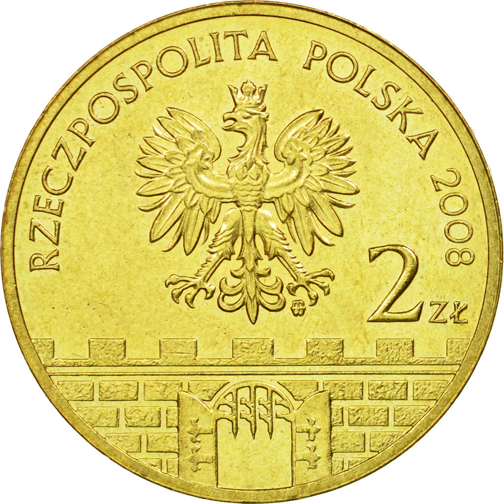 Coin, Poland, 2 Zlote, 2008, Warsaw, EF(40-45), Brass, KM:628