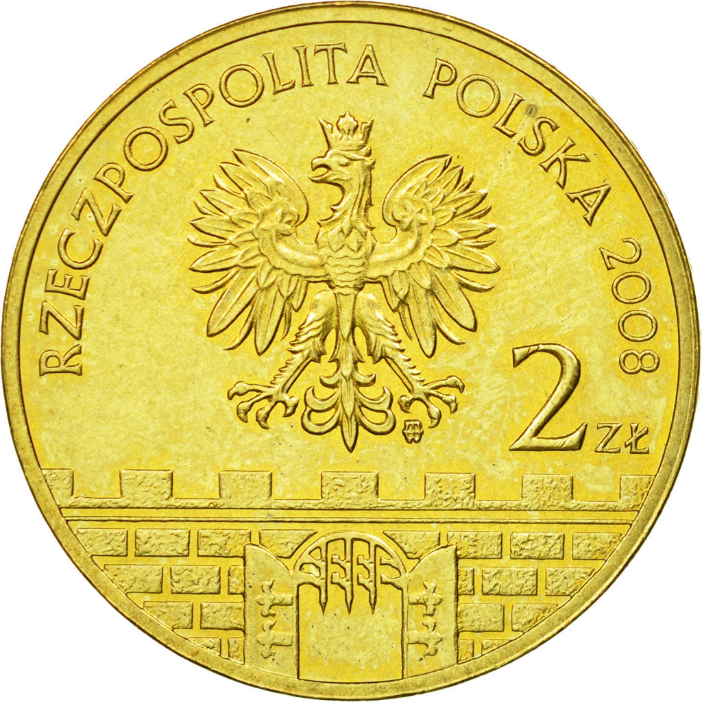 Coin, Poland, 2 Zlote, 2008, Warsaw, EF(40-45), Brass, KM:630