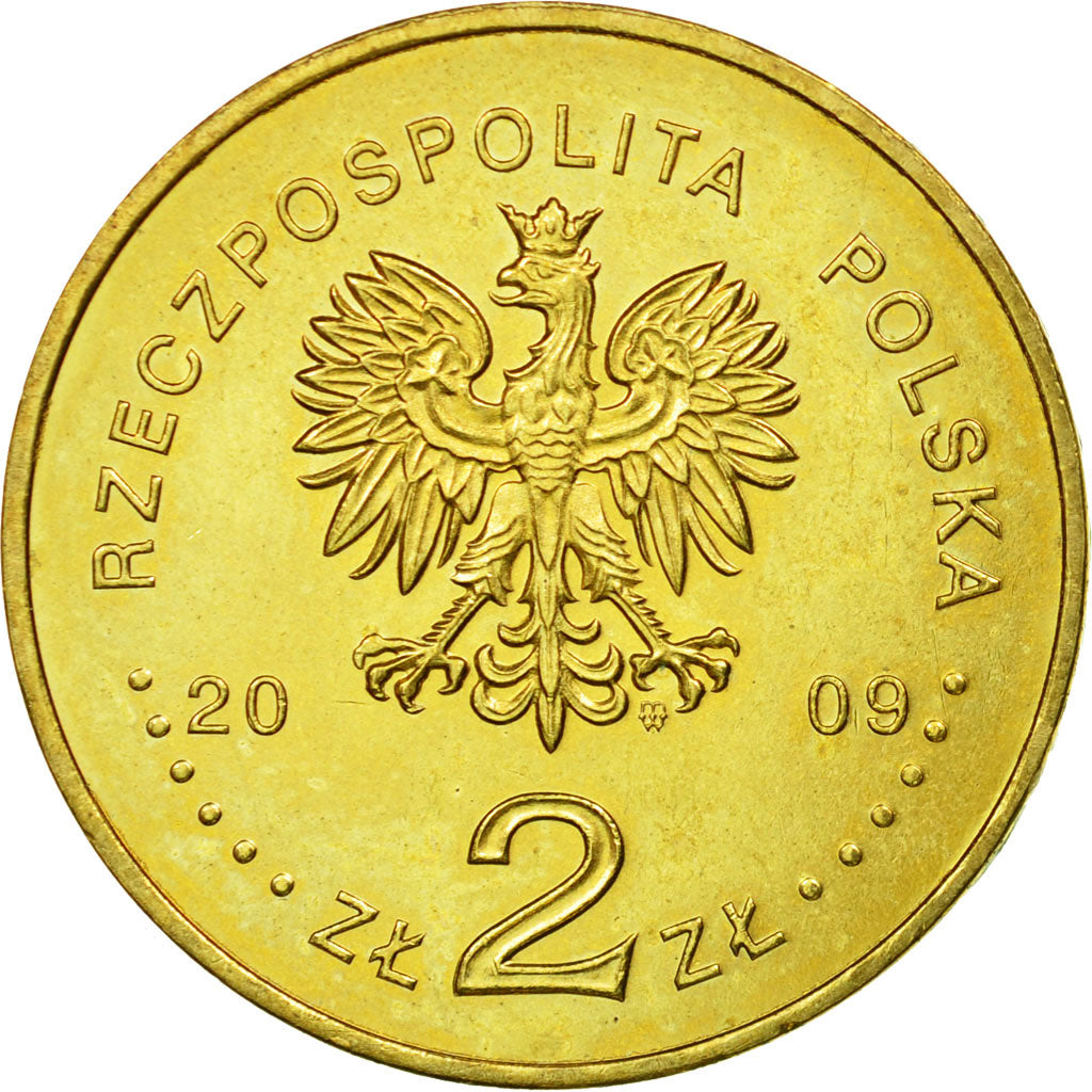 Coin, Poland, 2 Zlote, 2009, Warsaw, EF(40-45), Brass, KM:675