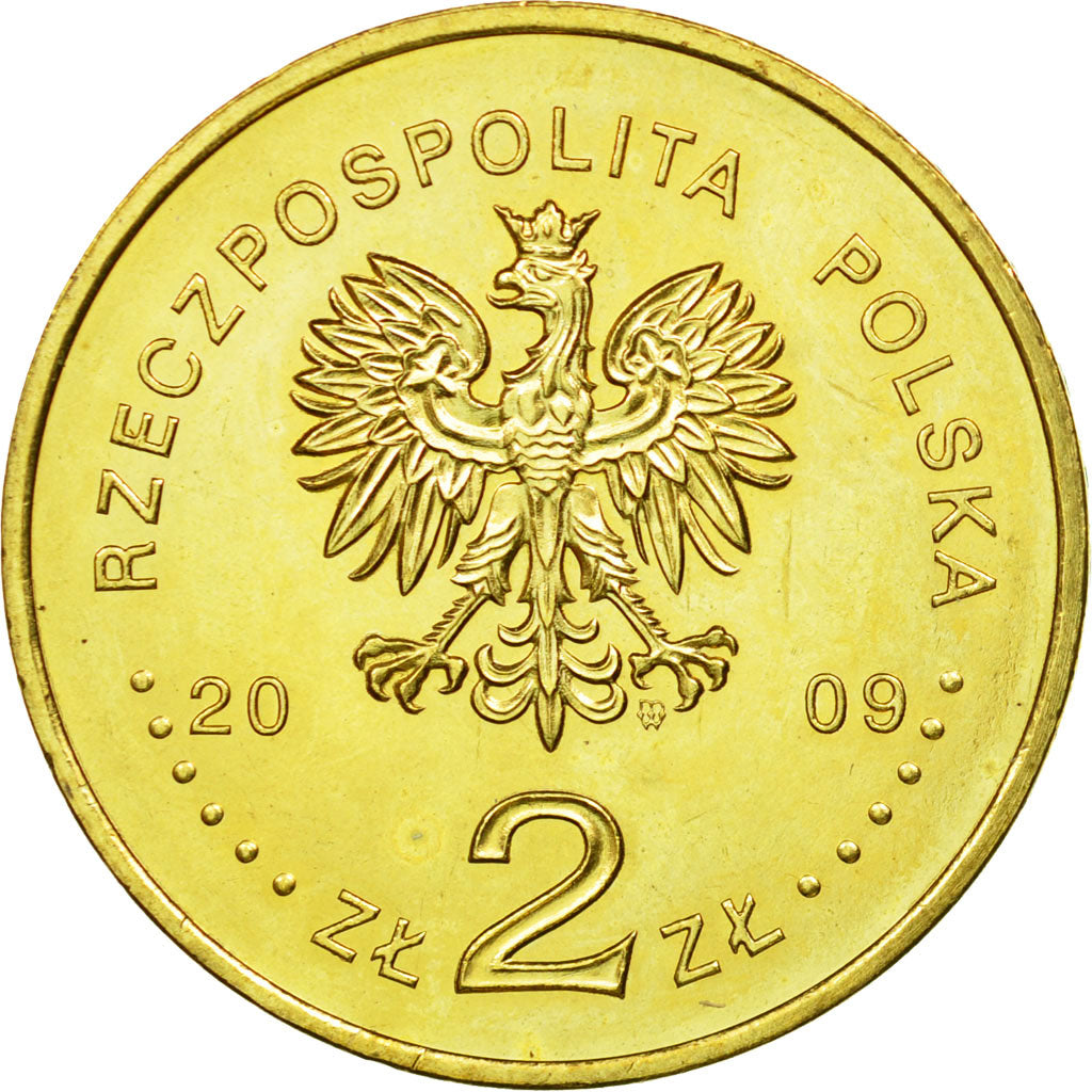 Coin, Poland, 2 Zlote, 2009, Warsaw, EF(40-45), Brass, KM:680