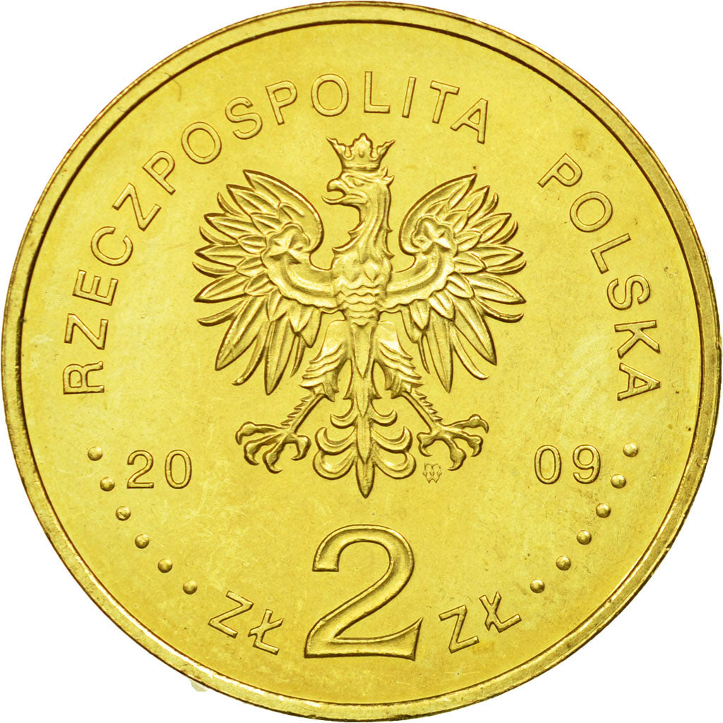 Münze, Polen, 2 Zlote, 2009, Warsaw, SS, Messing, KM:690