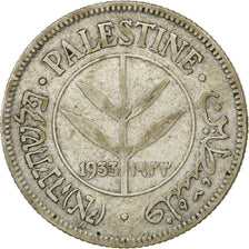 PALESTINE, 50 Mils, 1933, KM #6, VF(30-35), Silver, 23.5, 5.66