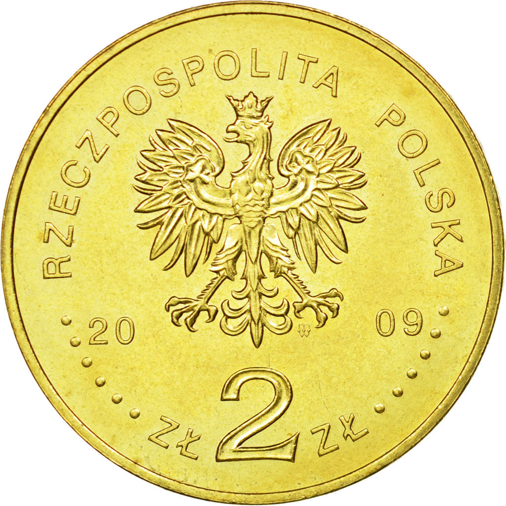 Münze, Polen, 2 Zlote, 2009, Warsaw, SS, Messing, KM:697