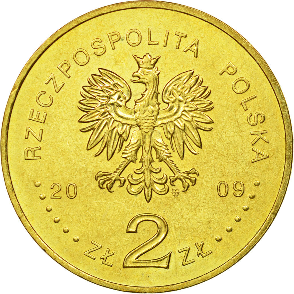 Coin, Poland, 2 Zlote, 2009, Warsaw, EF(40-45), Brass, KM:700