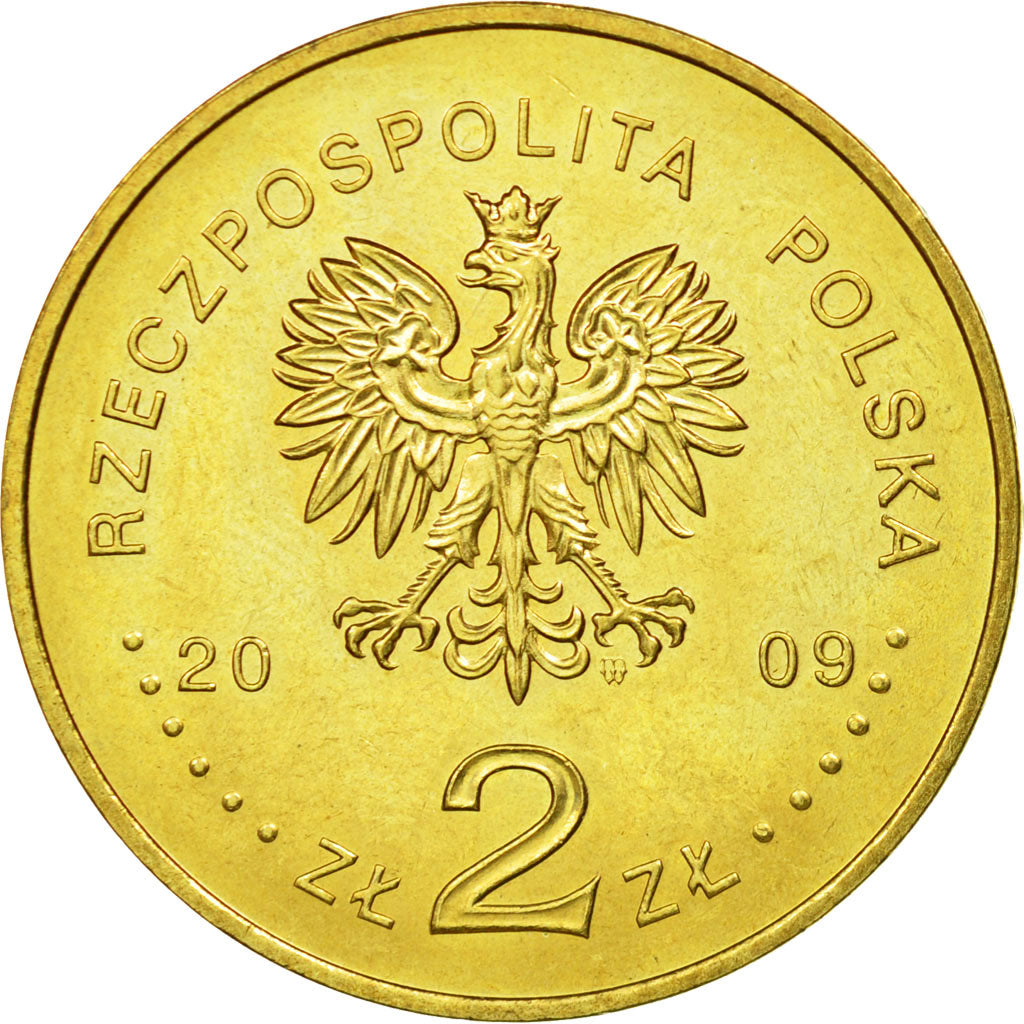 Coin, Poland, 2 Zlote, 2009, Warsaw, EF(40-45), Brass, KM:703