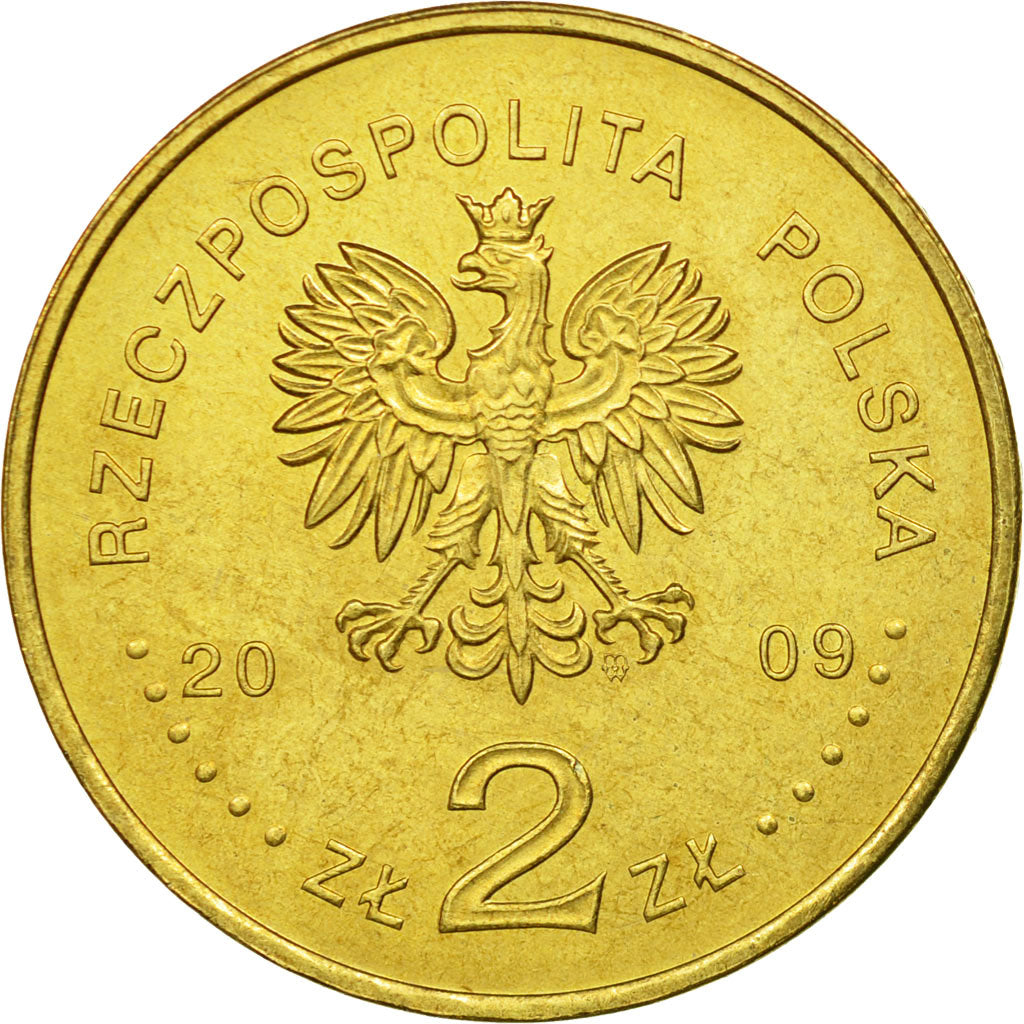 Coin, Poland, 2 Zlote, 2009, Warsaw, EF(40-45), Brass, KM:710
