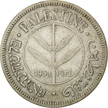 PALESTINE, 50 Mils, 1934, KM #6, VF(30-35), Silver, 23.5, 5.65