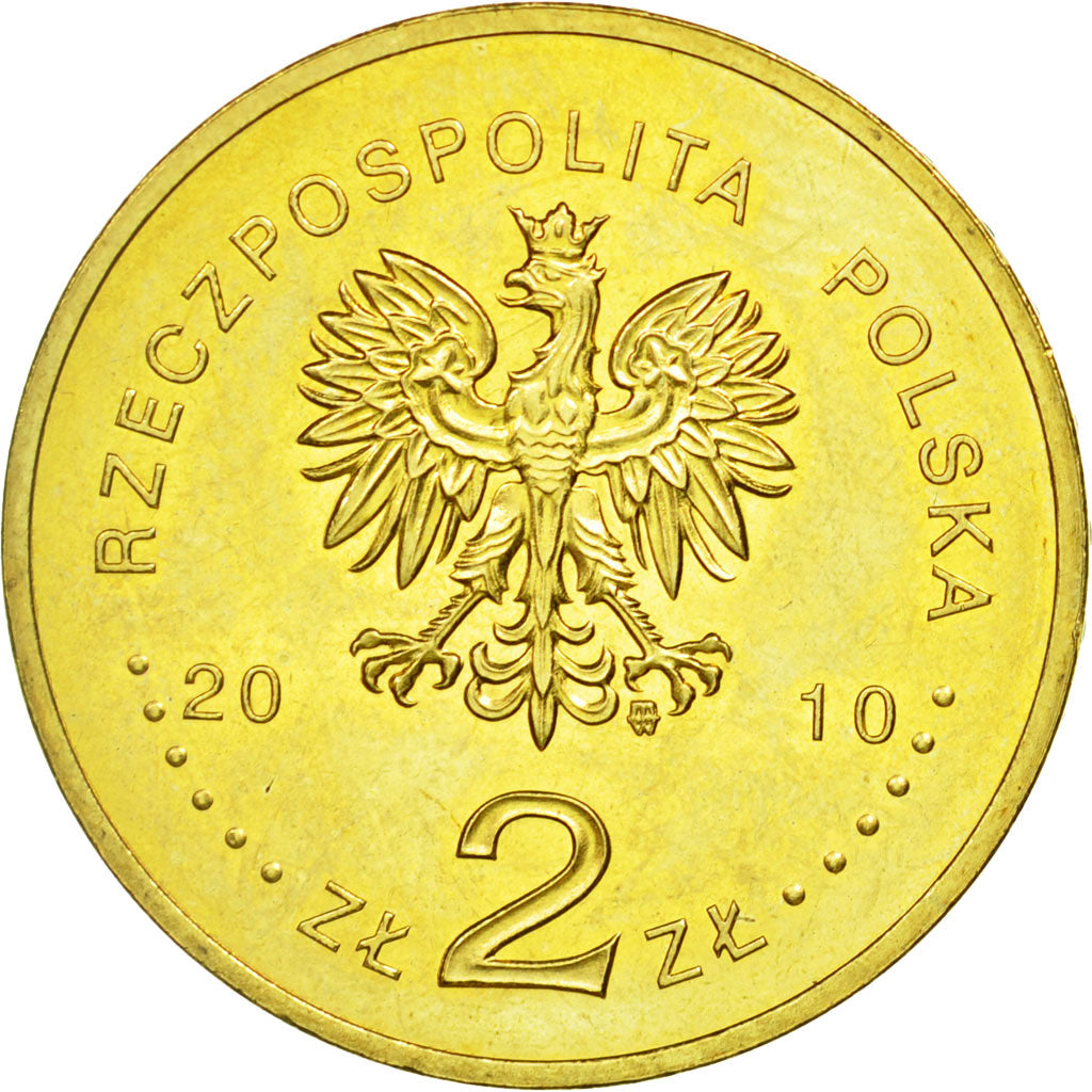 Coin, Poland, 2 Zlote, 2010, Warsaw, EF(40-45), Brass, KM:735