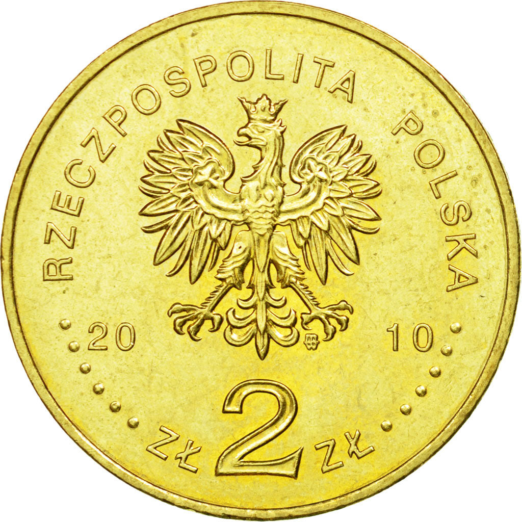 Coin, Poland, 2 Zlote, 2010, Warsaw, EF(40-45), Brass, KM:732